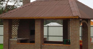 Беседка из кирпича под ключ в Глазове цена от 3159 рублей - Строй-Глз